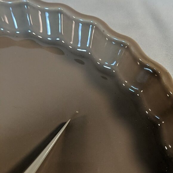 Emile Henry France 6000 11.5" Fluted Tart Dish Ceramic Quiche Taupe Brown Baking - Picture 4 of 13